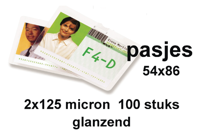 Pochette de plastification GBC carte 54x86mm 2x125mic 100pcs