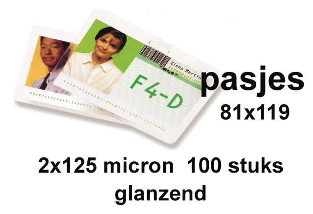 Pochette de plastification GBC 65+ carte 81x119mm 2x125mic 100p