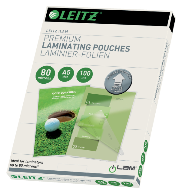 Pochette de plastification Leitz iLAM A5 2x80 micron 100 pièces