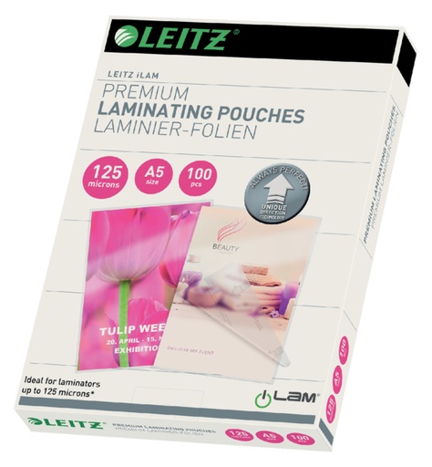 [535638] Pochette de plastification Leitz iLAM A5 2x125 micron 100 pièces