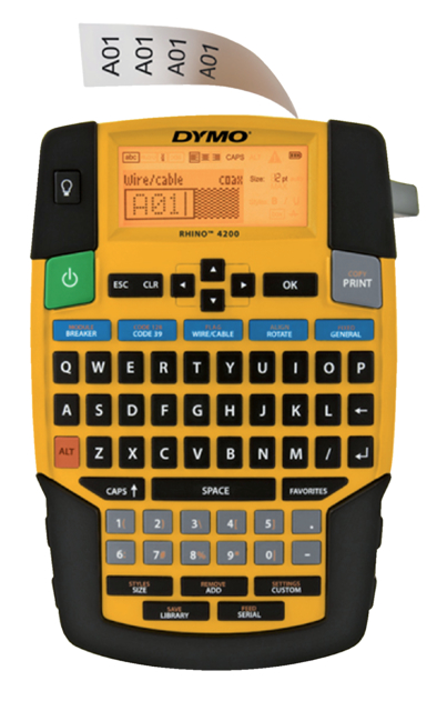 Etiqueteuse Dymo Rhino Industriel 4200 qwerty 19mm jaune