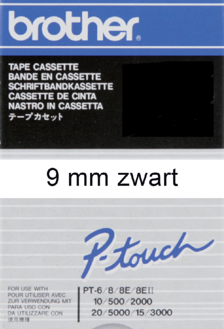 Ruban de lettrage Brother P-Touch TC-291 9mm noir sur blanc