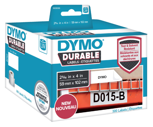 Etiquette Dymo LabelWriter Industriel 59x102mm rouleau 300 pièces blanc