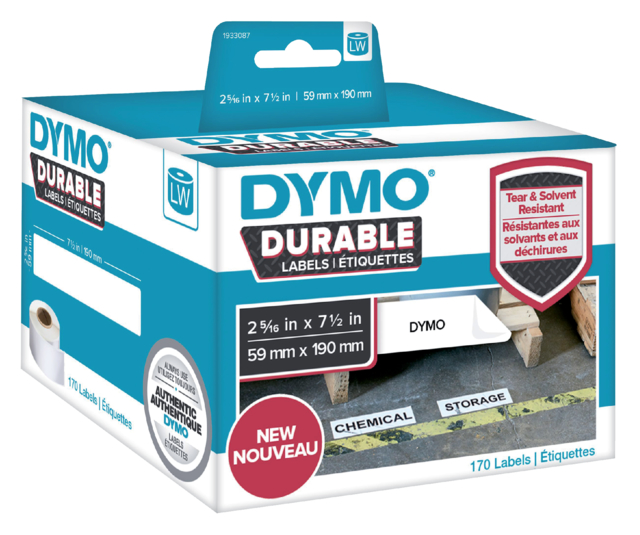 Etiket Dymo labelwriter 1933087 59mmx190mm rol à 170 stuks
