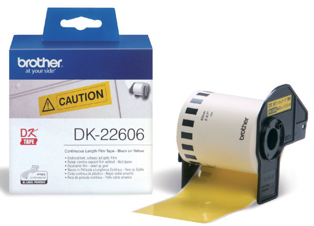 Etiquette Brother DK-22606 62mm film 15m jaune
