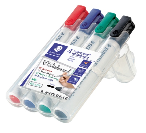 [920399] Feutre tableau blanc Staedtler 351 ogive 2mm assorti 4 pièces