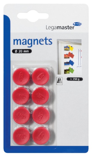 [921942] Magneet Legamaster 20mm 250gr rood 8 stuks