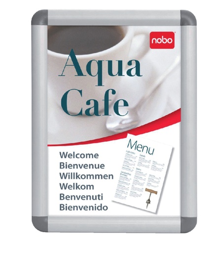 [919988] Porte-affiches clipsable Nobo Premium Plus A2 aluminium