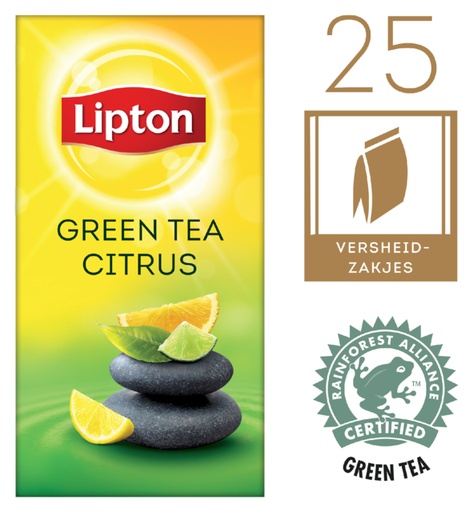 [890024] Thé Lipton Balance thé vert agrumes 25x 1,5g