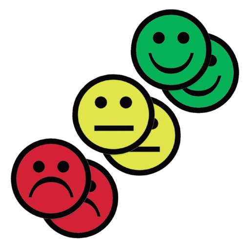 [920702] Magneet smiley 75mm 2x geel 2x groen 2x rood