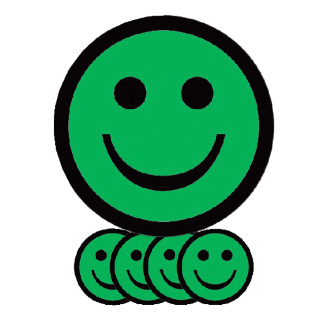 Aimant Smiley 2,5cm émotion content vert