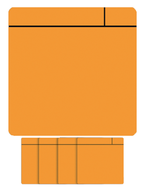 Aimant Scrum 7,5cmx7x5cm orange