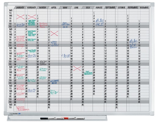 [950816] Tableau planning Legamaster Professional annuel horizontal 90x120cm