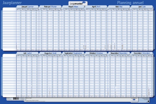 [900987] Projectplanner 2025 Legamaster 90x60cm horizontaal gelamineerd Engelstalig