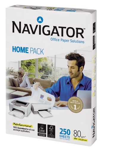 [129096] Papier copieur Navigator Homepack A4 80g blanc 250 feuilles