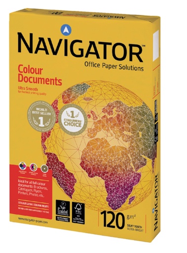 [129133] Papier copieur Navigator Colour Documnets A3 120g blanc 500 feuilles