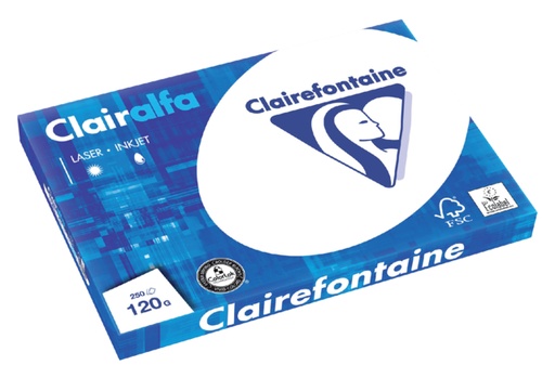 [130090] Papier copieur Clairefontaine Clairalfa A3 120g blanc 250 feuilles