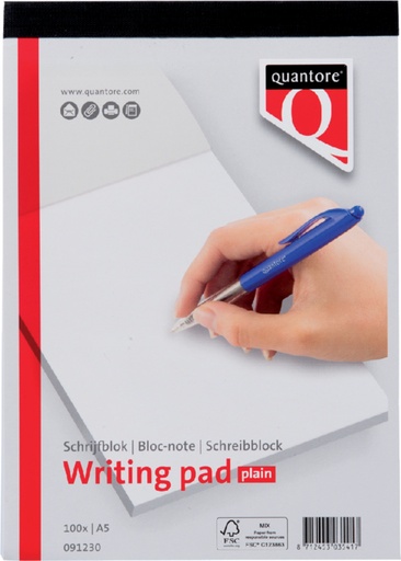 [091230] Bloc-notes Quantore A5 uni 100 feuilles 60g