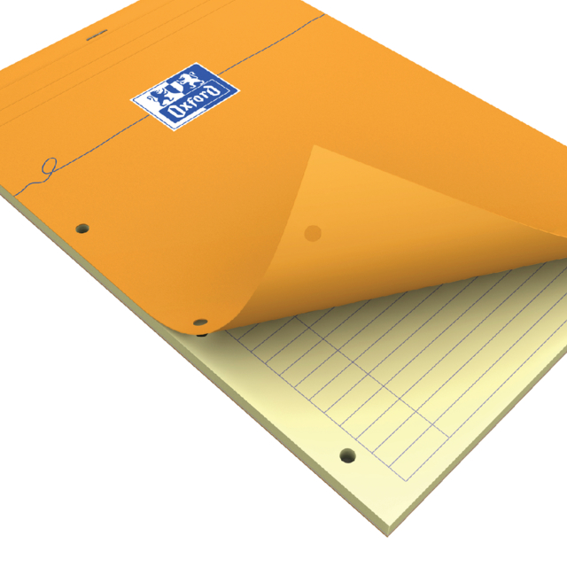 Cursusblok Oxford Orange Notepad A4+ lijn 4-gaats 160 pagina''s 80gr oranje