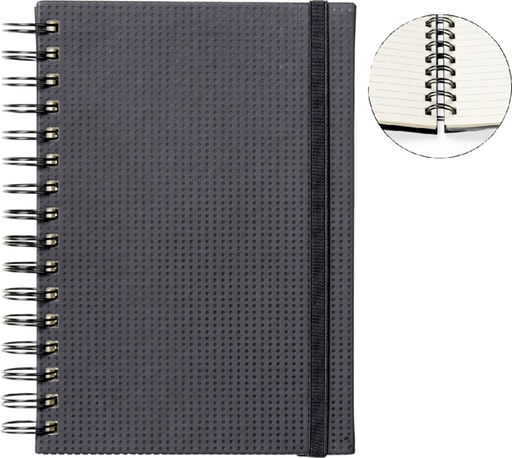 [011455] Carnet de notes Quantore A5 spirale onglets ligné 192 pages 80g noir