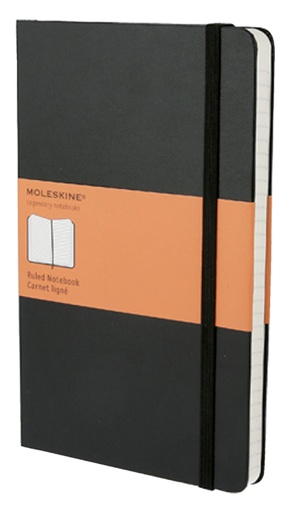 [011513] Carnet de notes Moleskine Large 130x210mm ligné couverture rigide noir