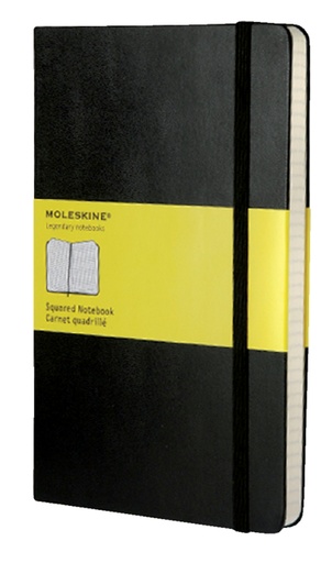 [011514] Notitieboek Moleskine large 130x210mm ruit 5x5 hard cover zwart