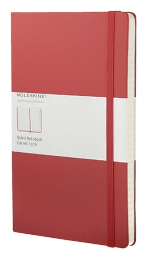 [011518] Notitieboek Moleskine large 130x210mm lijn hard cover  rood