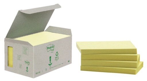 [392511] Memoblok Post-it 655-1B recycled 76x127mm canary yellow 6 stuks