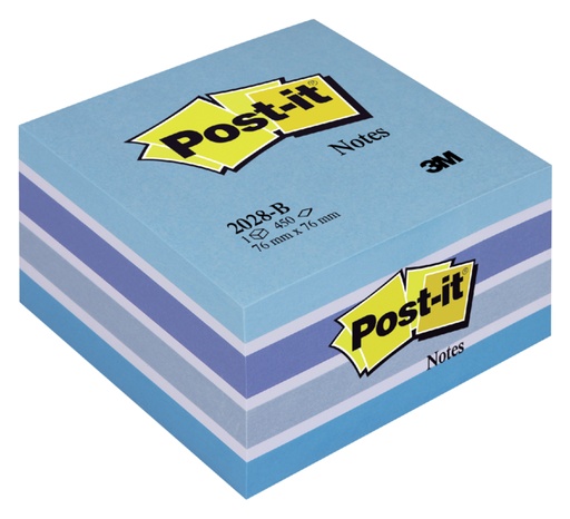 [392585] Bloc-mémos Post-it 2028 76x76mm cube bleu pastel